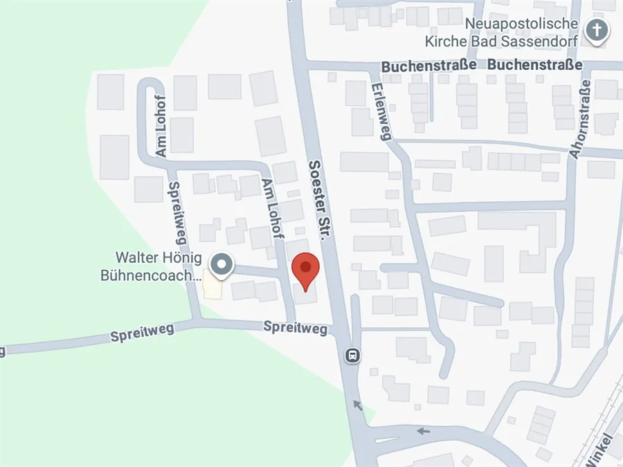 Stadtplan mit dem Standort des Malerfachbetriebs Klimkiewicz, Am Lohof 2 in Bad Sassendorf
